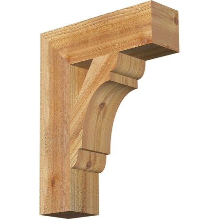 Ekena Millwork Olympic Block Rough Sawn Bracket, Western Red Cedar, 4"W x 14"D x 18"H BKT04X14X18OLY05RWR